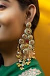 Buy_Kanyaadhan By Dhirajaayushi_Gold Plated Beads Sequin Embroidered Danglers _at_Aza_Fashions