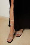 Buy_Sana K luxurious Footwear_Black Stones String Embellished Strapped Heels _at_Aza_Fashions