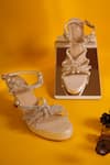 Sana K Luxurious Footwear_White Rhinestones Embellished Miss D Heels _Online_at_Aza_Fashions