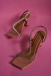 Buy_Sana K luxurious Footwear_Pink Rhinestones Embellished S Strap Heels _Online_at_Aza_Fashions