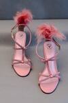 Shop_Sana K luxurious Footwear_Pink Rhinestones Candy Embellished Spool Heels _at_Aza_Fashions