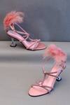 Buy_Sana K luxurious Footwear_Pink Rhinestones Candy Embellished Spool Heels _Online_at_Aza_Fashions