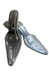 Buy_Sana K luxurious Footwear_Silver Stone Stud Embellished Rocker Heels _Online_at_Aza_Fashions