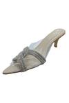 Sana K luxurious Footwear_Beige Stones Twist Cord Embellished Heels _Online_at_Aza_Fashions