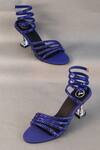 Buy_Sana K luxurious Footwear_Blue Embellished Spring Stone Heels _at_Aza_Fashions