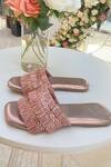 Sana K luxurious Footwear Pink Frill Embellished Sliders Online at Aza Fashions Sana K luxurious Footwear_Pink Frill Embellished Sliders _Online_at_Aza_Fashions