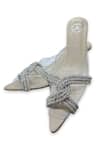 Buy_Sana K luxurious Footwear_Beige Stones Twist Cord Embellished Heels _at_Aza_Fashions
