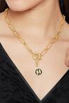 Buy_Zariin_Gold Plated Pisces Pendant Necklace _at_Aza_Fashions
