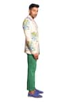 Buy_Debarun_Multi Color Malai Cotton Print Floral Dion Blazer With Trouser  _Online_at_Aza_Fashions