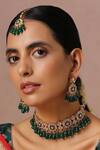 Buy_Swabhimann_Green Beads, Pearls Floral Embellished Choker Set _at_Aza_Fashions