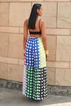 Shop_Aapro_Multi Color Pure Habutai Block Printed Nera Bustier And Flared Pant Set _at_Aza_Fashions