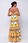 Shop_Ekastories_Yellow 100% Cotton Print Palm Trees Sweetheart Neck Burrawang Maxi Dress _at_Aza_Fashions