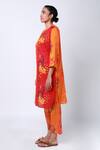 Buy Ekastories Orange Cotton Round Neck Mul Floral Print Tunic With Pant Online at Aza Fashions Buy_Ekastories_Orange Cotton Round Neck Mul Floral Print Tunic With Pant_Online_at_Aza_Fashions