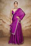 Buy_Label Varsha_Purple Viscose, Linen, Satin Sequins, Bandhani Print Lehenga Pleated Blouse Set_at_Aza_Fashions