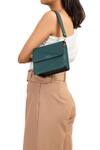 Adisee_Green Diana Mini Structured Leather Bag _at_Aza_Fashions
