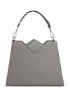 Adisee_Grey Olivia Structured Leather Bag _Online_at_Aza_Fashions