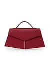 Shop_Adisee_Maroon Fiona Handcrafted Structured Bag_Online_at_Aza_Fashions