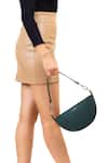 Shop_Adisee_Green Ava Leather Semi Circular Bag_at_Aza_Fashions