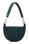 Buy_Adisee_Green Ava Leather Semi Circular Bag_Online_at_Aza_Fashions