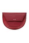 Shop_Adisee_Maroon Suzy Leather 3d Structured Bag_at_Aza_Fashions