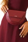 Buy_Adisee_Maroon Suzy Leather 3d Structured Bag_Online_at_Aza_Fashions