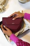 Shop_Adisee_Maroon Suzy Leather 3d Structured Bag_Online_at_Aza_Fashions