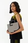 Buy_Adisee_Grey Donna Sturdy Handle Structured Bag _at_Aza_Fashions