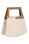 Shop_Adisee_Ivory Jil Geometric Structured Leather Bag _at_Aza_Fashions