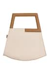 Adisee_Ivory Jil Geometric Structured Leather Bag _Online_at_Aza_Fashions