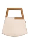 Buy_Adisee_Ivory Jil Geometric Structured Leather Bag _Online_at_Aza_Fashions
