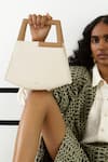 Shop_Adisee_Ivory Jil Geometric Structured Leather Bag _Online_at_Aza_Fashions
