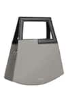 Shop_Adisee_Grey Jil Leather Geometric Structured Bag _Online_at_Aza_Fashions