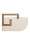 Buy_ADISEE_Ivory Emily Structured Leather Clutch Bag _Online_at_Aza_Fashions