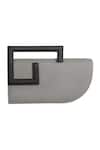Shop_Adisee_Grey Emily Leather Structured Clutch Bag _Online_at_Aza_Fashions