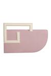Buy_Adisee_Pink Emily Leather Structured Pastel Clutch Bag _Online_at_Aza_Fashions