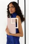 Adisee_Pink Emily Leather Structured Pastel Clutch Bag _at_Aza_Fashions