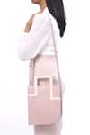 Shop_ADISEE_Pink Tracy Leather Elongated Pastel Structured Bag_Online_at_Aza_Fashions