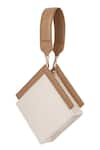 Shop_ADISEE_Ivory Cami Leather Geometric Bag _at_Aza_Fashions