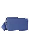 Shop_ADISEE_Blue Bianca Leather Clutch With Broad Strap_at_Aza_Fashions