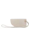 Shop_ADISEE_Ivory Leather Structured Sunglass Case_at_Aza_Fashions