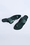 IraSoles_Green Gabbar Leather Kolhapuri Sandals _at_Aza_Fashions