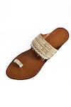 Buy_IraSoles_Brown Embroidered Dilbar Handcrafted Kolhapuri Flats_Online_at_Aza_Fashions