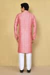 Shop_Arihant Rai Sinha_Pink Silk, Cotton Sequins Patola Print Kurta With Pyjama _at_Aza_Fashions