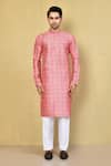 Buy_Arihant Rai Sinha_Pink Silk, Cotton Sequins Patola Print Kurta With Pyjama _Online_at_Aza_Fashions