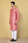 Arihant Rai Sinha_Pink Silk, Cotton Sequins Patola Print Kurta With Pyjama _at_Aza_Fashions