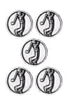 Cosa Nostraa_Silver Golfer Buttons - Set Of 5 _Online_at_Aza_Fashions