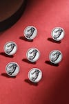 Buy_Cosa Nostraa_Silver Golfer Buttons - Set Of 7 _at_Aza_Fashions