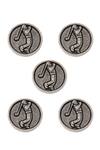 Cosa Nostraa_Grey Golfer Carved Buttons - Set Of 5 _Online_at_Aza_Fashions