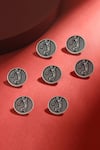 Buy_Cosa Nostraa_Grey Golfer Carved Buttons - Set Of 7 _at_Aza_Fashions