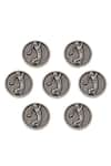 Cosa Nostraa_Grey Golfer Carved Buttons - Set Of 7 _Online_at_Aza_Fashions